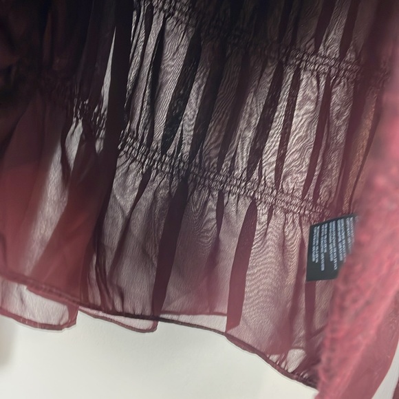 Club Monaco Wool Blend Pullover Long Sleeve Sheer Back Stretch Knit Sweater M - Picture 7 of 9